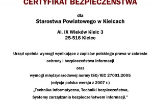 Certyfikat dla naszego urzędu