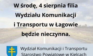 Jutro filia w Łagowie nieczynna