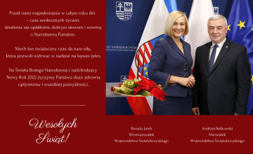 Życzenia świąteczno-noworoczne Zarządu Województwa Świętokrzyskiego