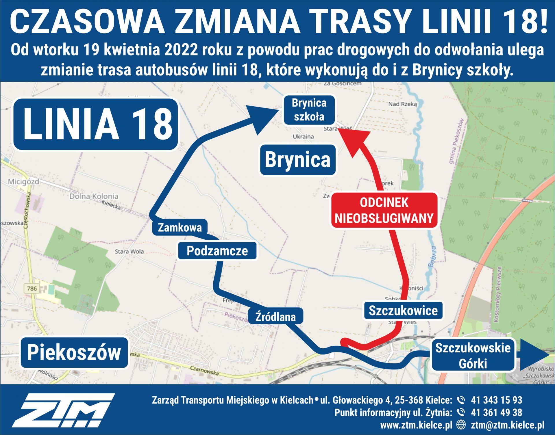trasa objazu mapa