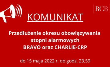 Przedłużenie stopni alarmowych BRAVO oraz CHARLIE-CRP