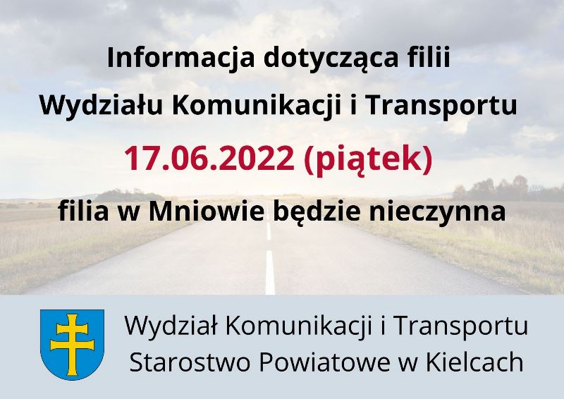 Dziś filia w Mniowie zamknięta