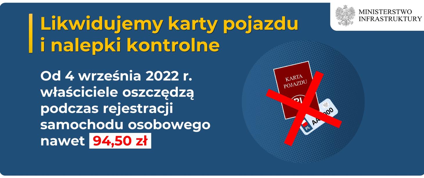 plakat informujący o zakończeniu wydawania naklejek na przednią szybę pojazdu