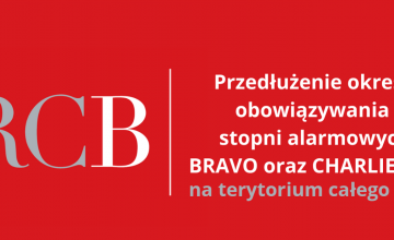 Przedłużenie obowiązywania stopni alarmowych BRAVO oraz CHARLIE-CRP - do 30 listopada 2022r.