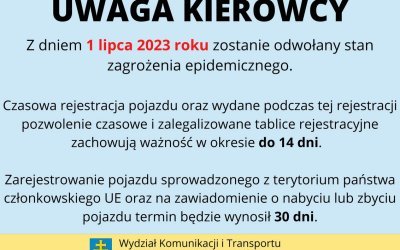 Uwaga kierowcy! Zmiany terminów rejestracji pojazdów i ważności prawa jazdy