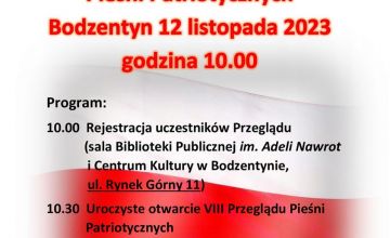 VIII Powiatowy Przegląd Pieśni Patriotycznych już w tą niedzielę w Bodzentynie. Zapraszamy!
