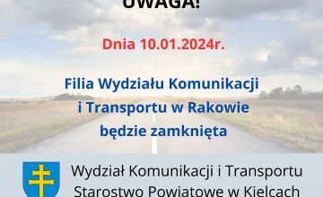 10 stycznia Filia w Rakowie będzie nieczynna