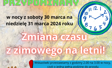 z soboty na niedzielę przestawiamy zegarki