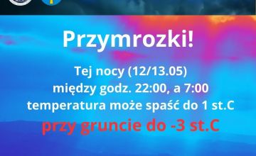 Ostrzeżenie przed przymrozkami!