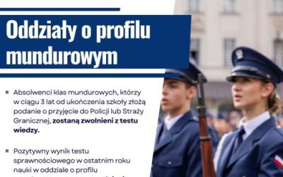 Klasy mundurowe powstaną w szkołach powiatowych