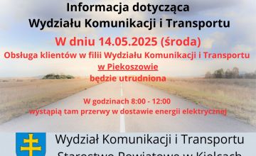 W środę utrudnienia w obsłudze klientów w filii w Piekoszowie