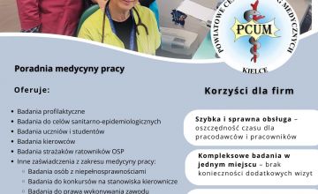 PCUM zaprasza na badania medycyny pracy