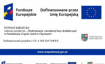 Projekt: Modernizacja zawodowej bazy dydaktycznej w Powiatowym Zespole Szkół w Chęcinach