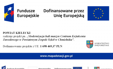 Projekt: Modernizacja hali maszyn Centrum Kształcenia Zawodowego w Powiatowym Zespole Szkół w Chmielniku