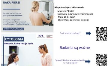 NFZ zachęca panie do bezpłatnej mammografii i cytologii