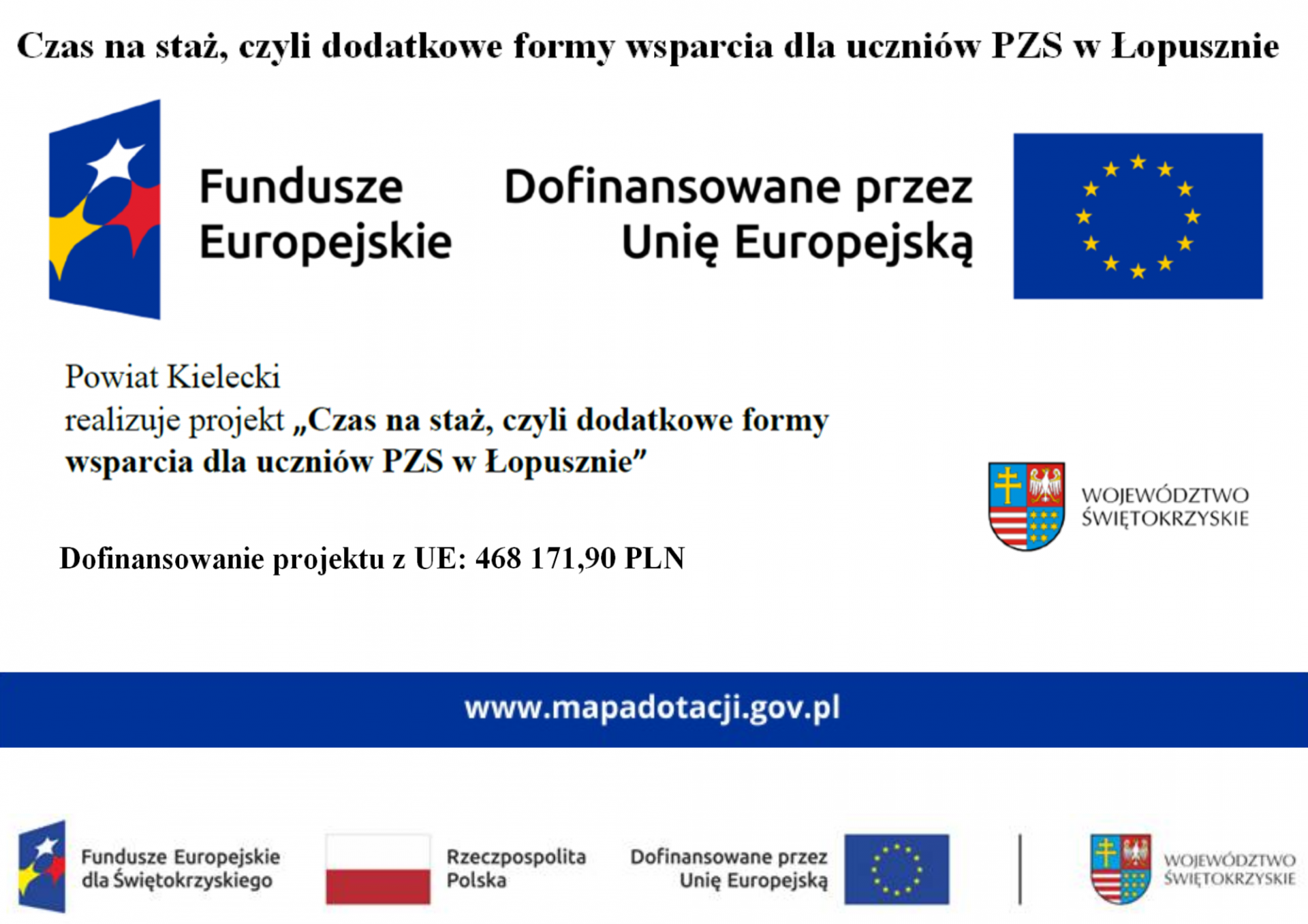 Projekt: Czas na staż, czyli dodatkowe formy wsparcia dla uczniów PZS w Łopusznie