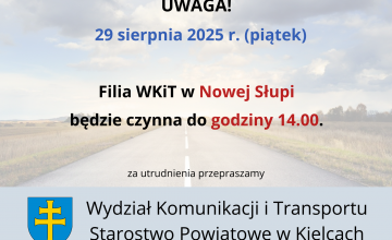 Filia w Nowej Słupi czynna do godz. 14:00
