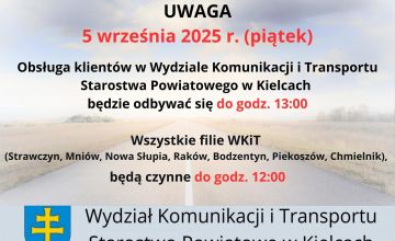 Wydział Komunikacji będzie pracował krócej
