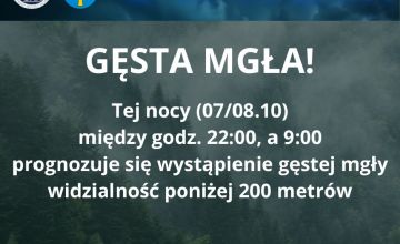 Uwaga! W nocy gęsta mgła