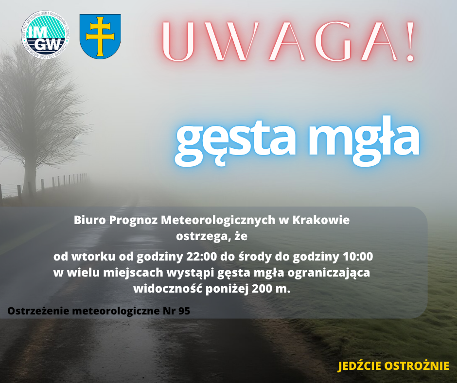 W nocy mogą wystąpić mgły