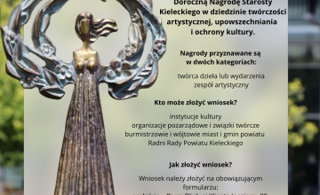 Nabór wniosków o Doroczną Nagrodę Starosty Kieleckiego 
