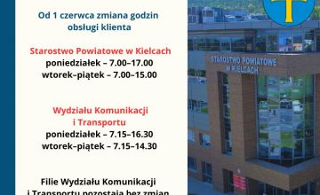 Zmiana godzin obsługi klienta.