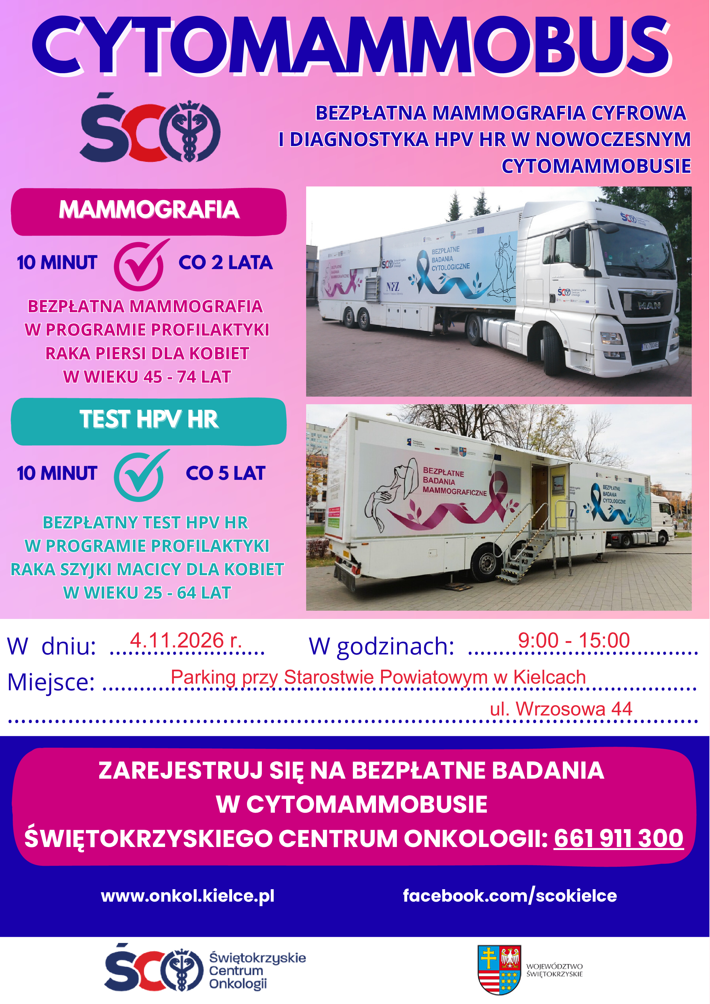 Bezpłatna mammografia i diagnostyka HPV
