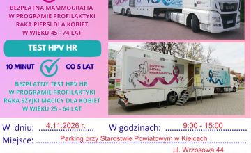 Bezpłatna mammografia i diagnostyka HPV HR