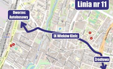 Przebieg trasy linii nr 11