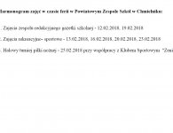 Ferie zimowe w powiatowych szkołach