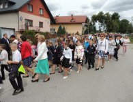 Wmurowanie kamienia węgielnego pod budowę nowej szkoły w Piotrkowicach w gminie Chmielnik.