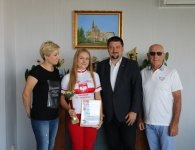 Wizyta Mistrzyni Roksany Barchan w kieleckim starostwie 