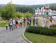 Uczniowie ze szkoły w Mościszkach w Starostwie