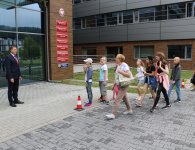 Uczniowie ze szkoły w Mościszkach w Starostwie