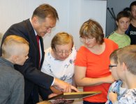 Uczniowie ze szkoły w Mościszkach w Starostwie
