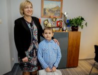 Spotkanie starosty Michała Godowskiego z 7- letnim Jakubem Bielawskim