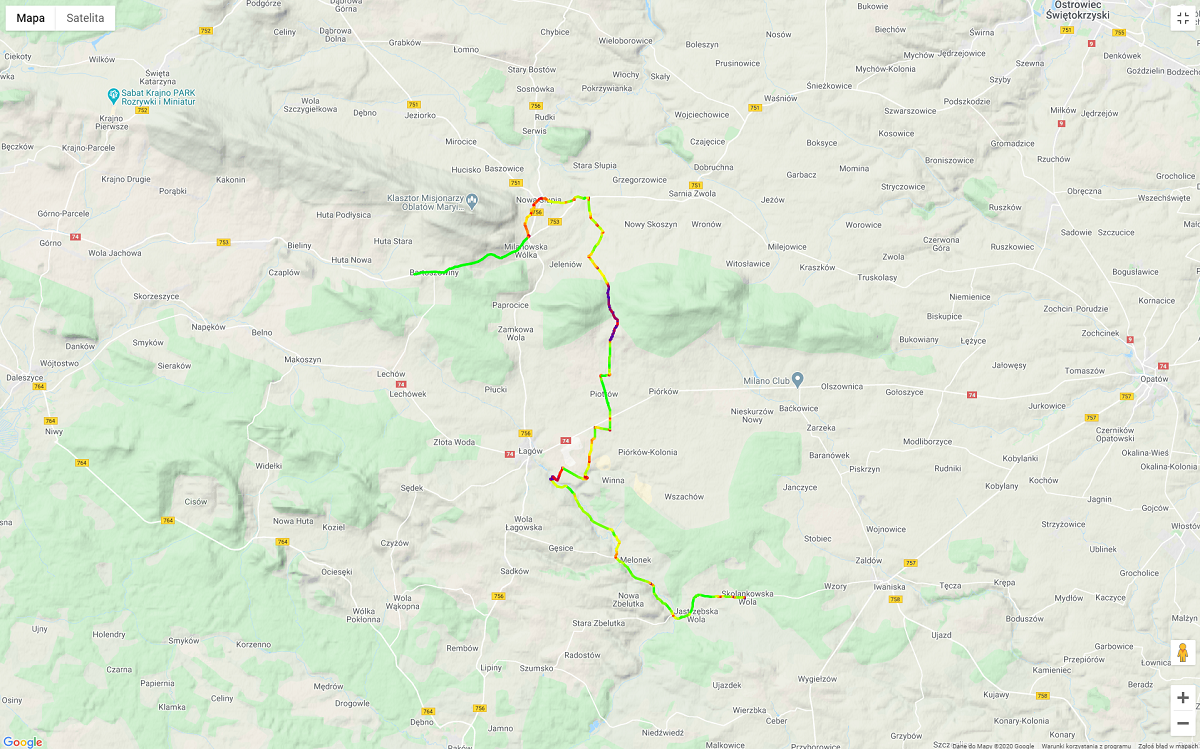 Szlak rowerowy o długości 71 kilometra